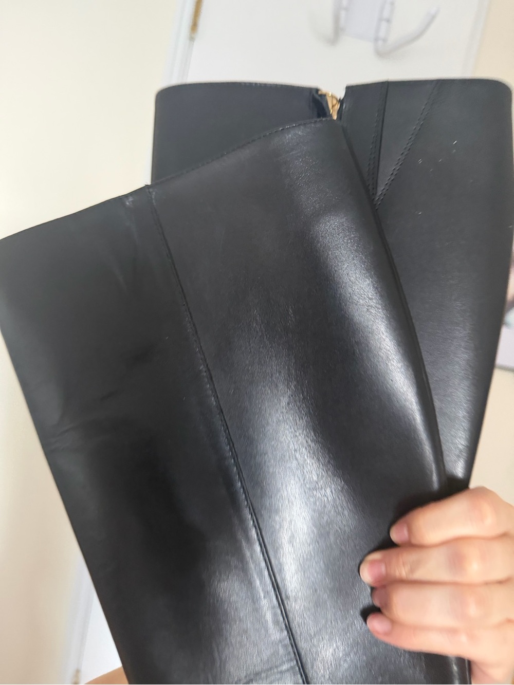 SCHUTZ Black Mikki Pointed-Toe Knee Boot with Stiletto Heel - Picture 2 of 6